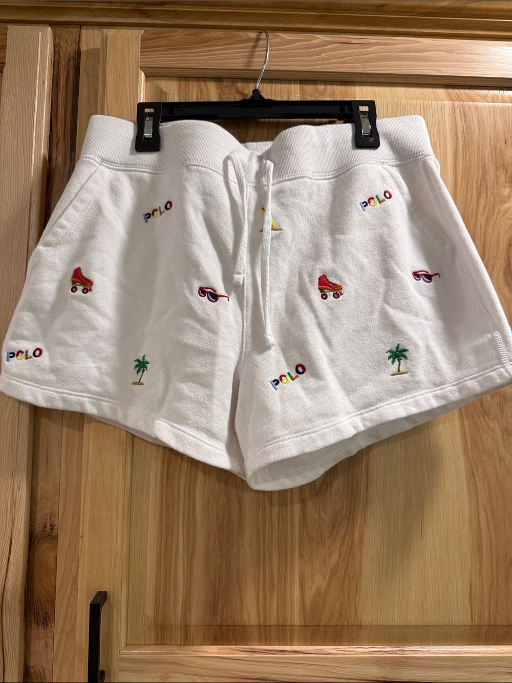 Polo by Ralph Lauren Size S White Embroidered Loungewear Comfy Sweat Shorts